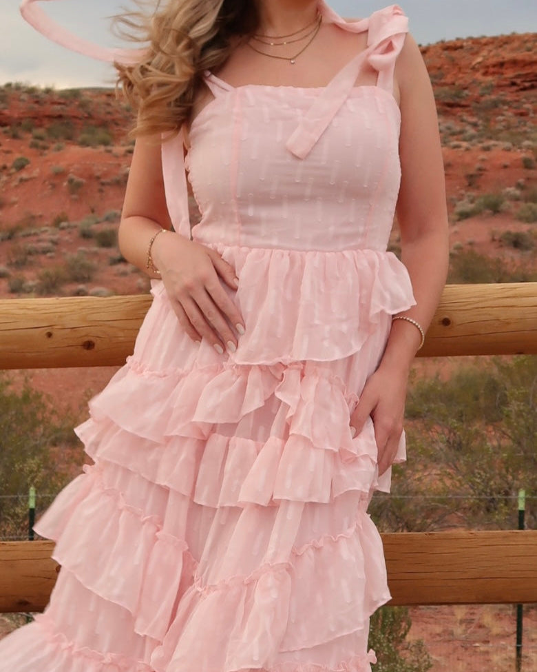 Daydream Light Pink Ruffled Sundress
