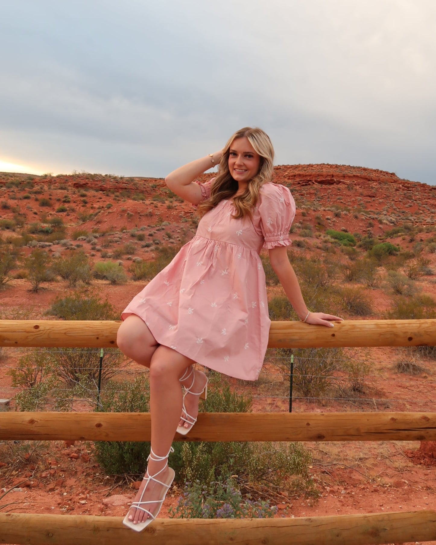Makin' Me Blush Bow Mini Dress