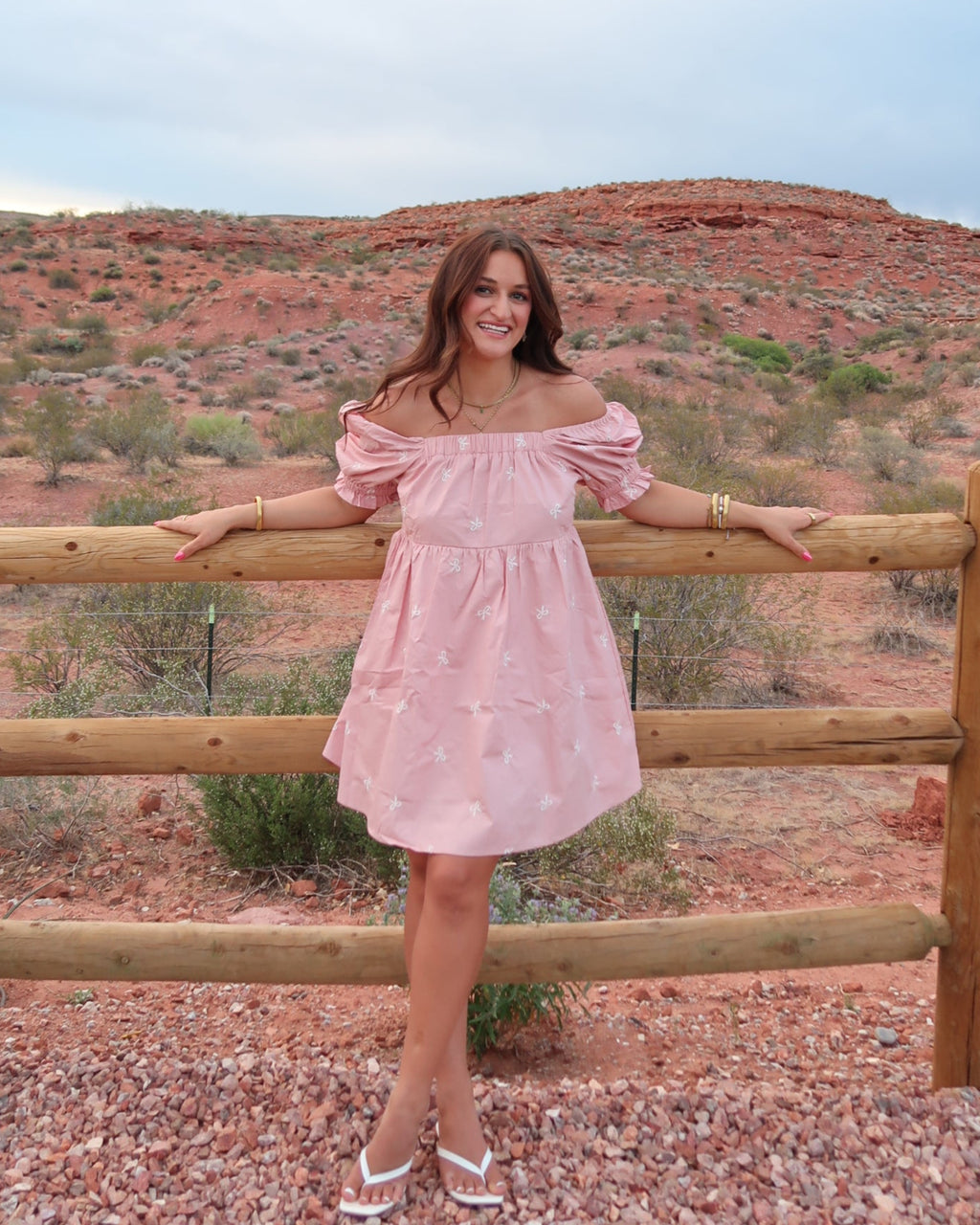 Makin' Me Blush Bow Mini Dress