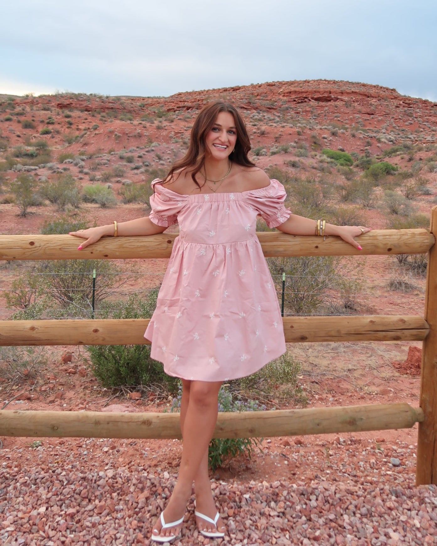 Makin' Me Blush Bow Mini Dress