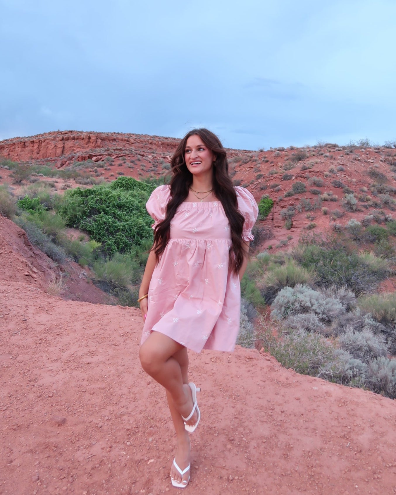 Makin' Me Blush Bow Mini Dress