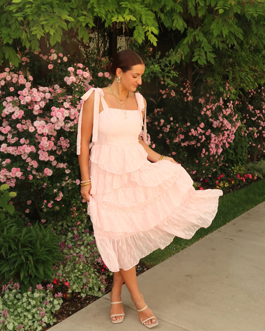 Daydream Light Pink Ruffled Sundress