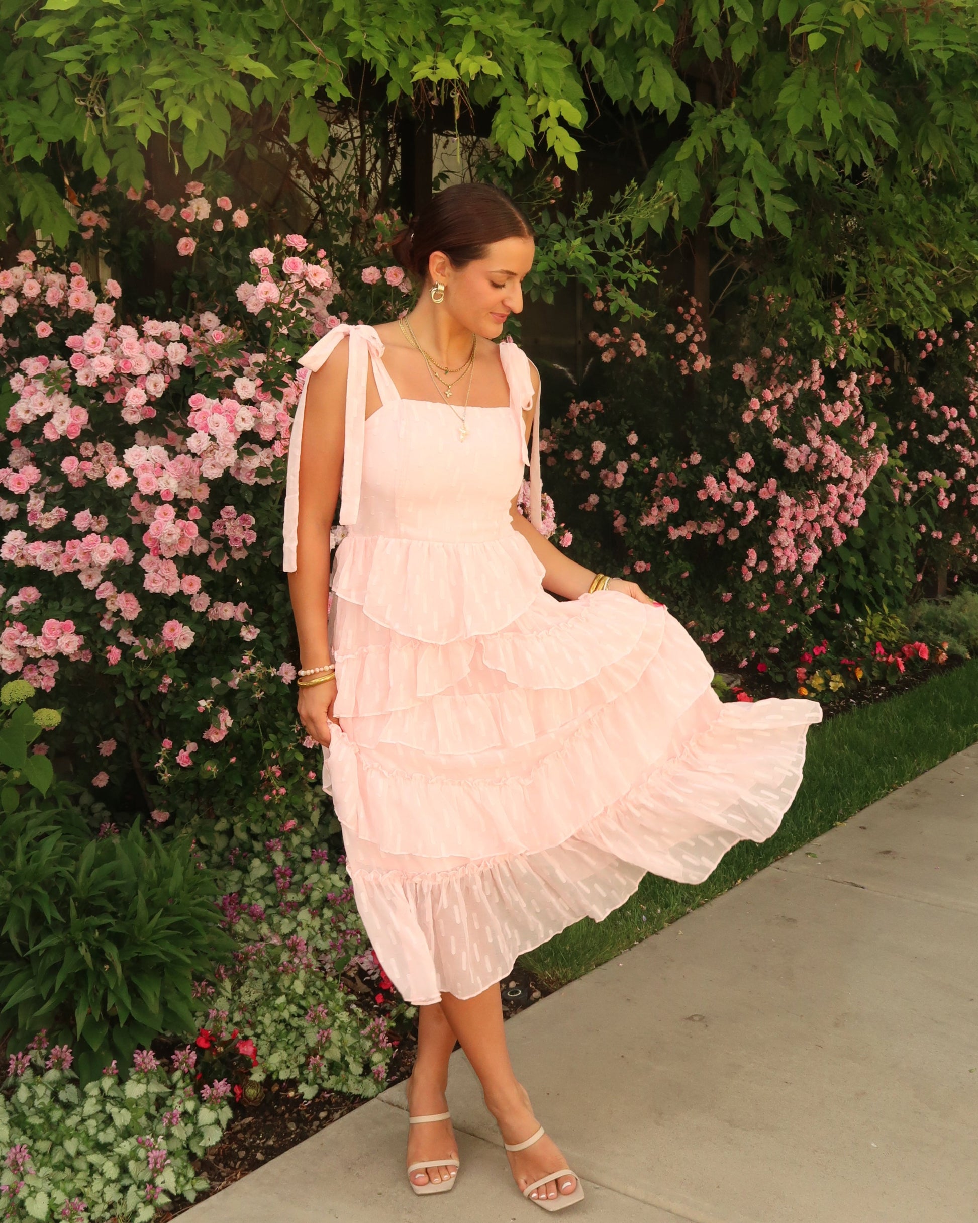 Daydream Light Pink Ruffled Sundress