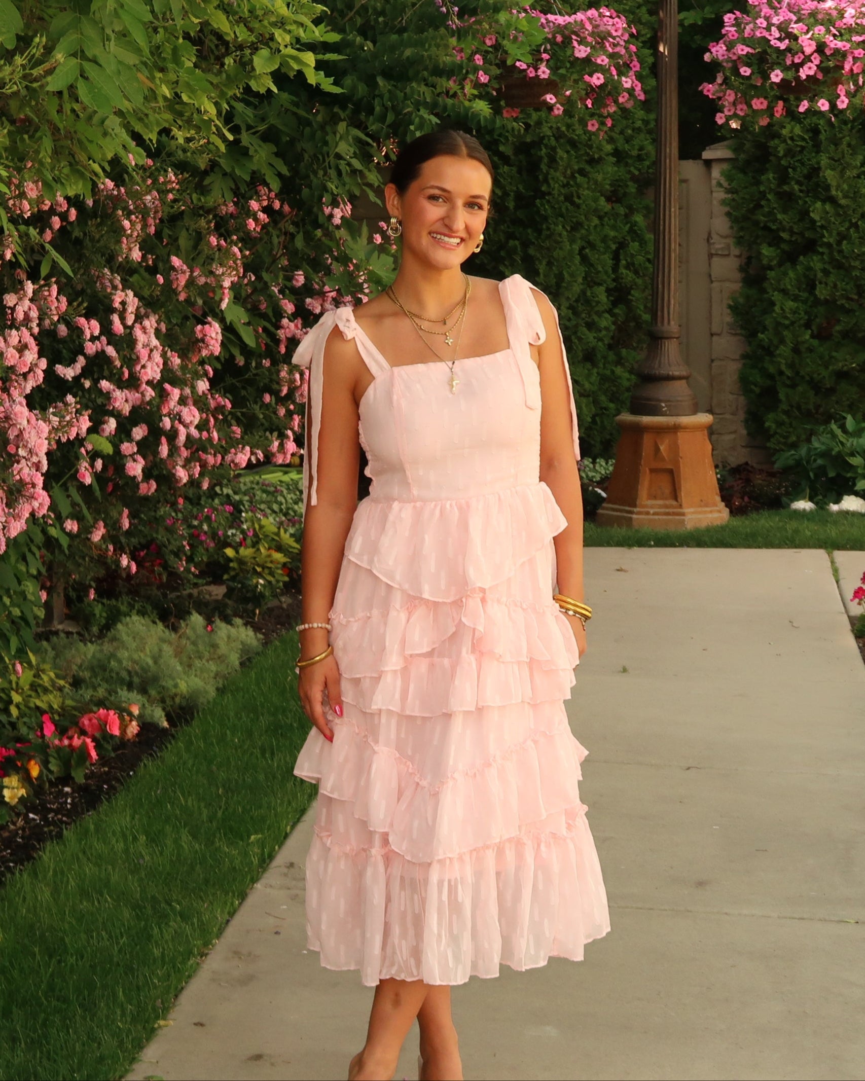 Daydream Light Pink Ruffled Sundress