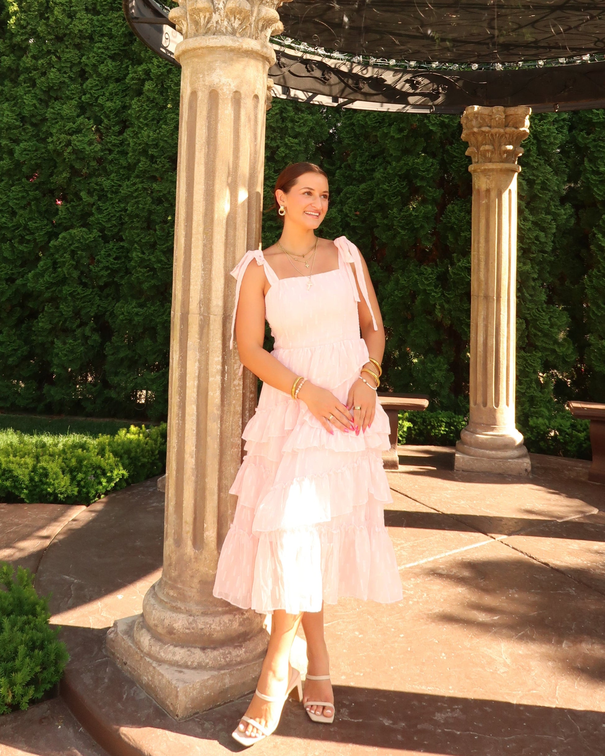 Daydream Light Pink Ruffled Sundress