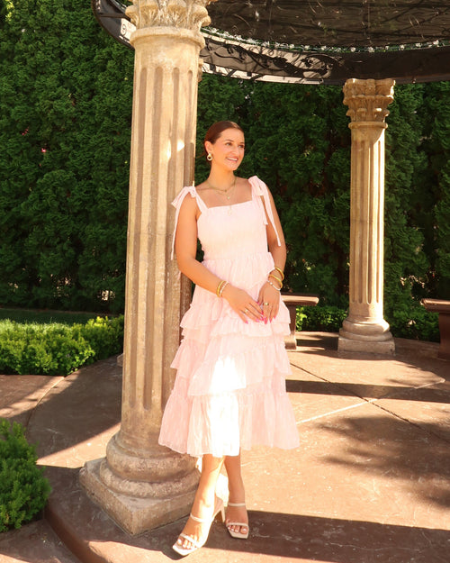 Daydream Light Pink Ruffled Sundress