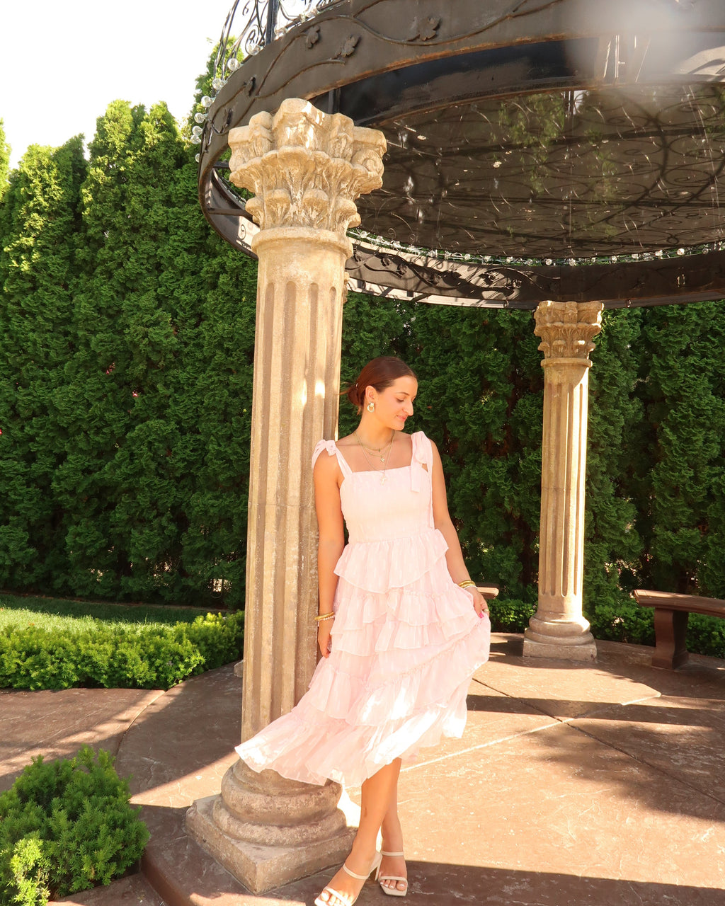 Daydream Light Pink Ruffled Sundress